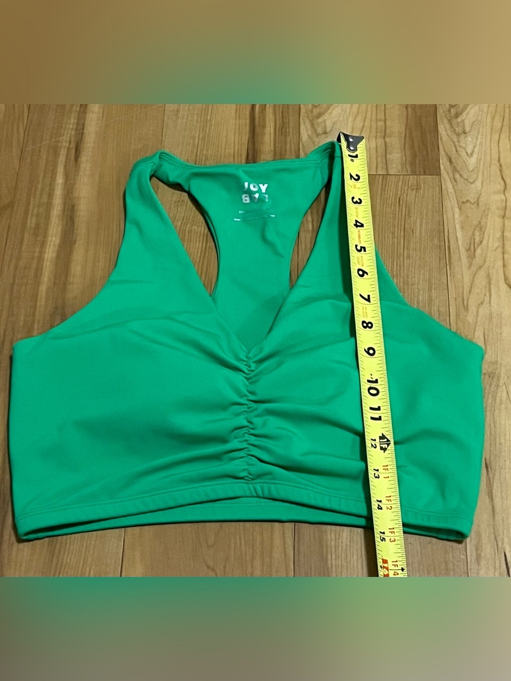 Joy Lab Green Ruched Racerback Sports Bra Medium - Picture 10 of 10